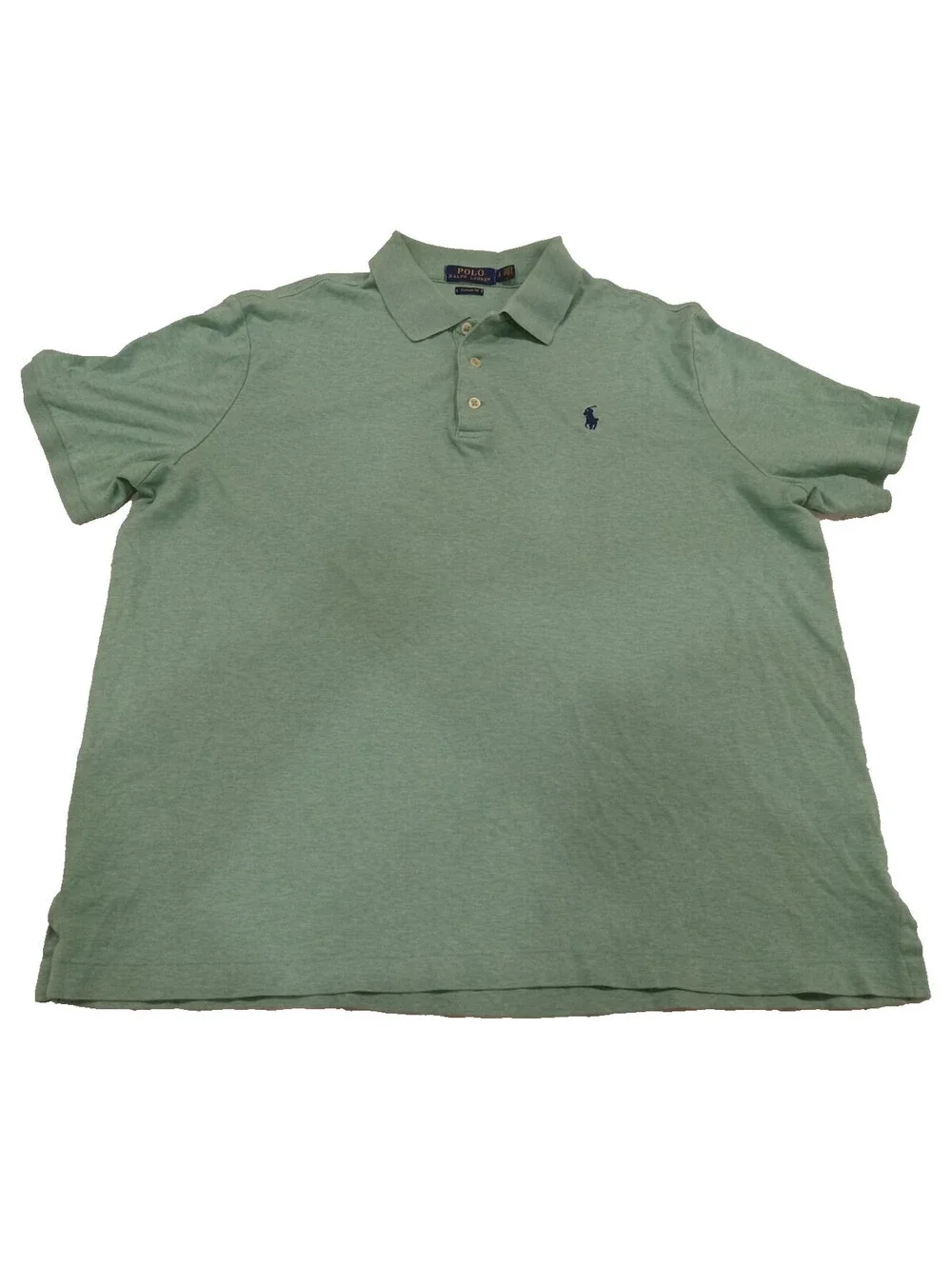 Polo Ralph Lauren Polo Shirt Mens Large Green Blue Pony Logo Classic Fit